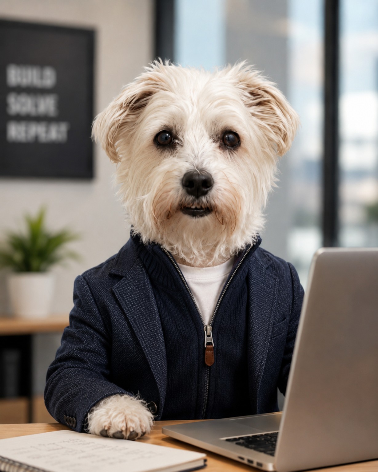 A dog reimagined as a Startup Founder AI headshot by Avtr (just for fun)